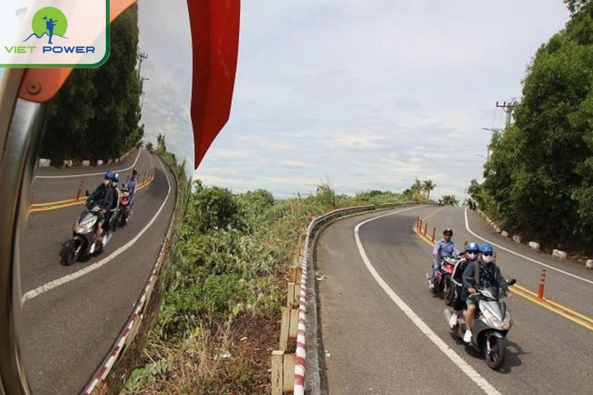 Drive motorbike to black stone beach