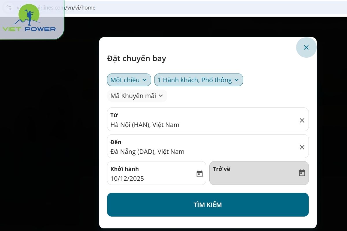 Book tickets via Vietnam Airlines website