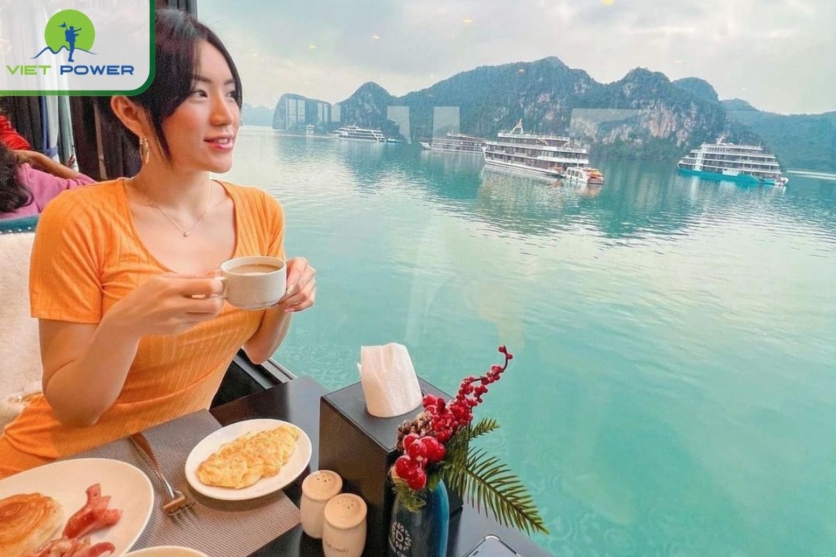 Enjoy breakfast on the cruise