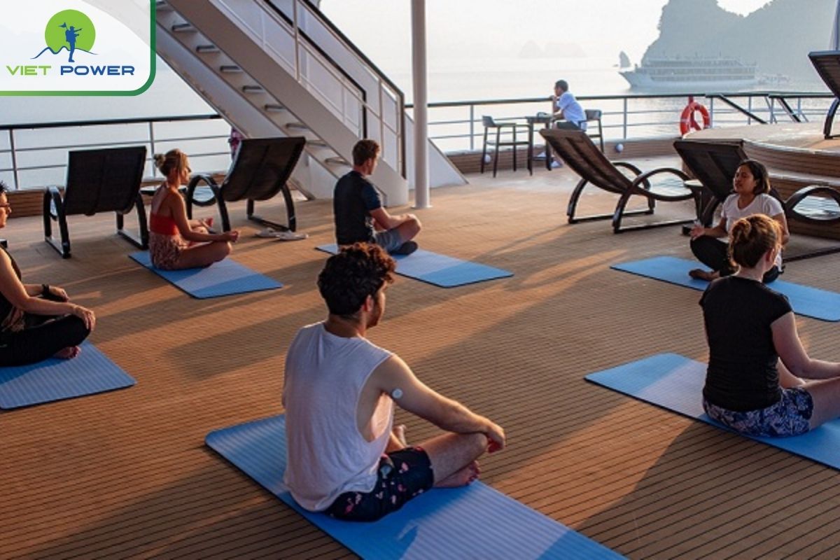 Yoga or meditation at sunrise