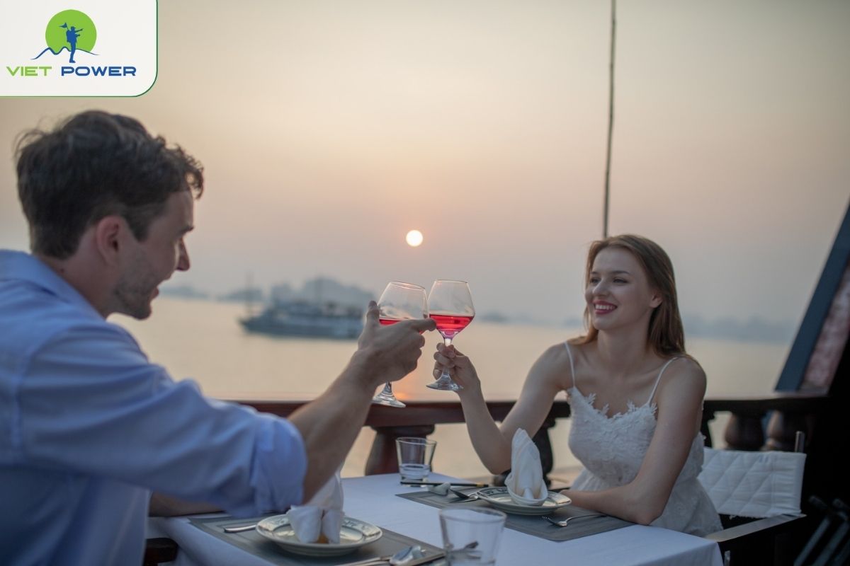 Vung Vieng Fishing Village by sampan boat rowed by a local