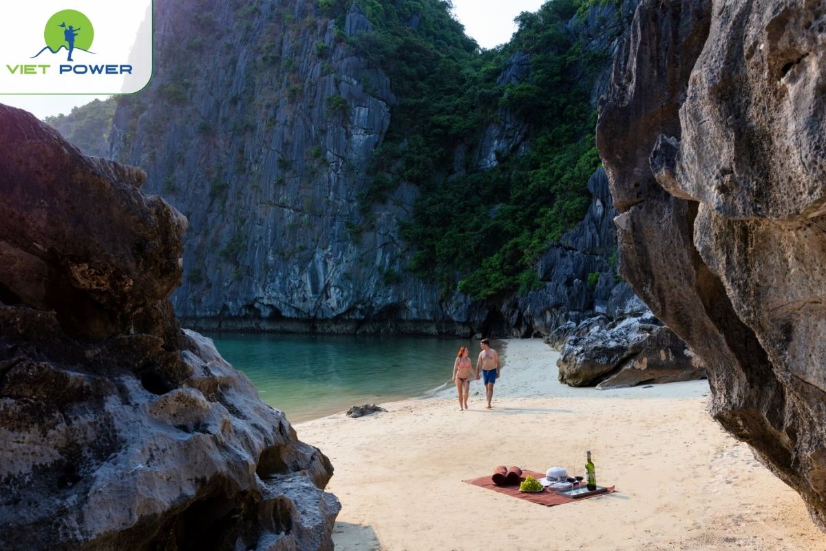 Relaxing on a quiet beach