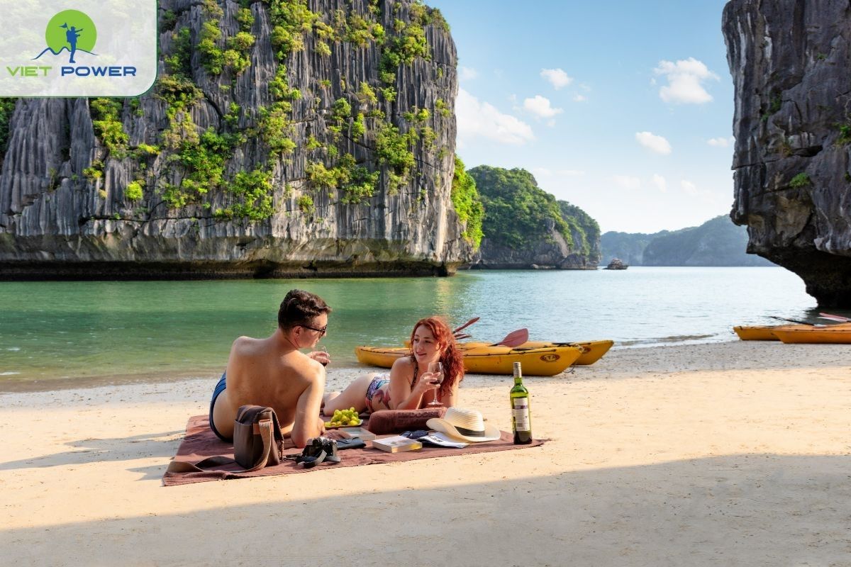 Sunbathing at Ba Trai Dao