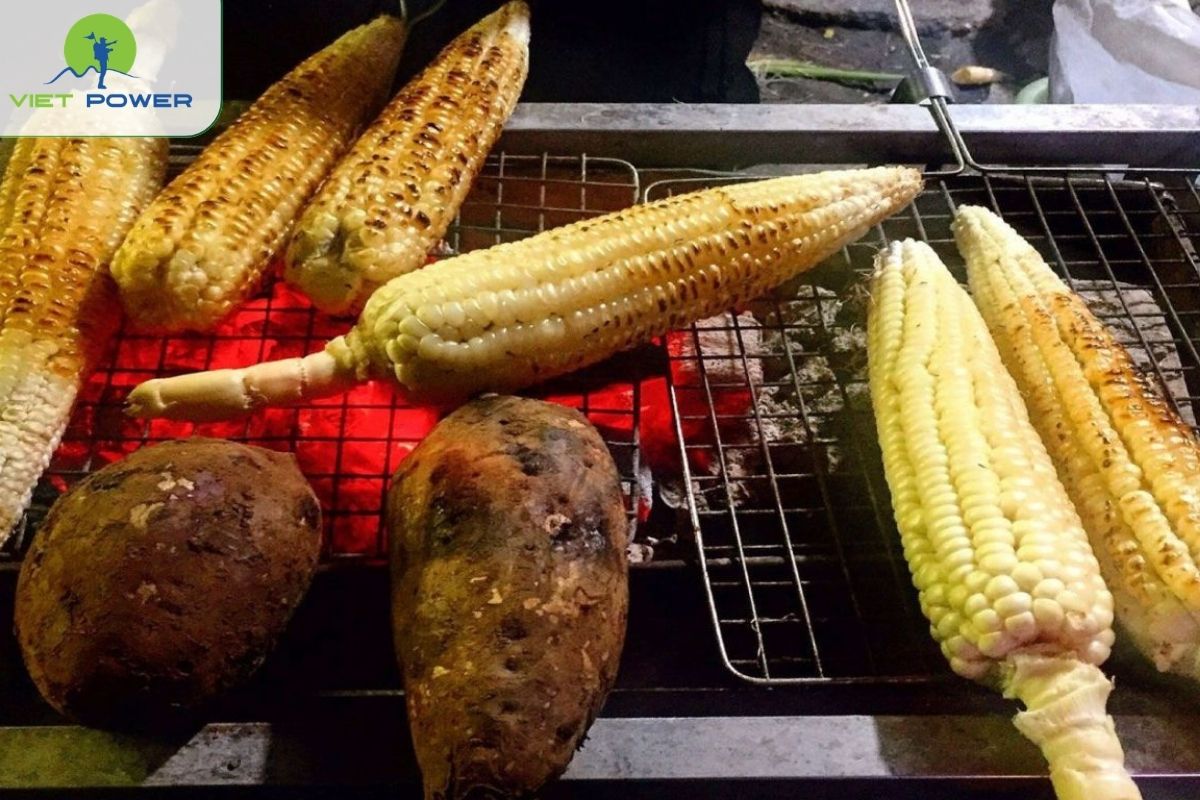 Grilled Corn, Sweet Potatoes and Hot Tofu