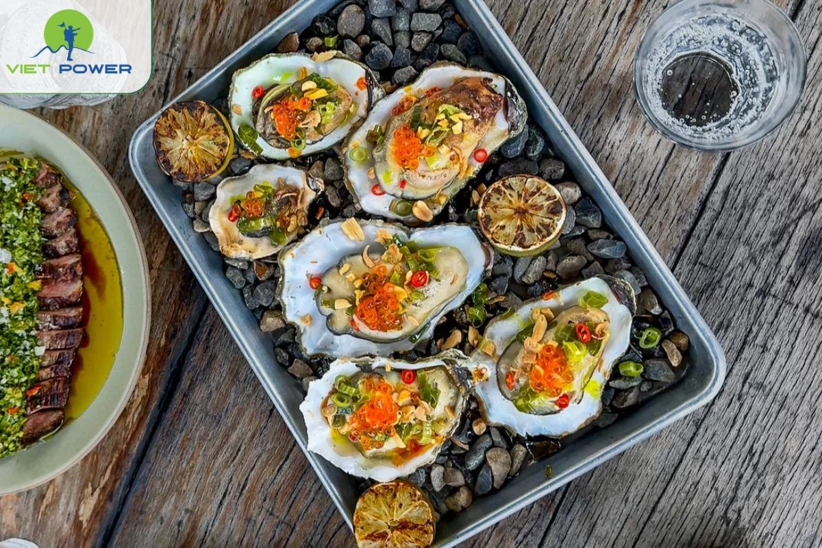 Grilled Oysters with Scallion Oil