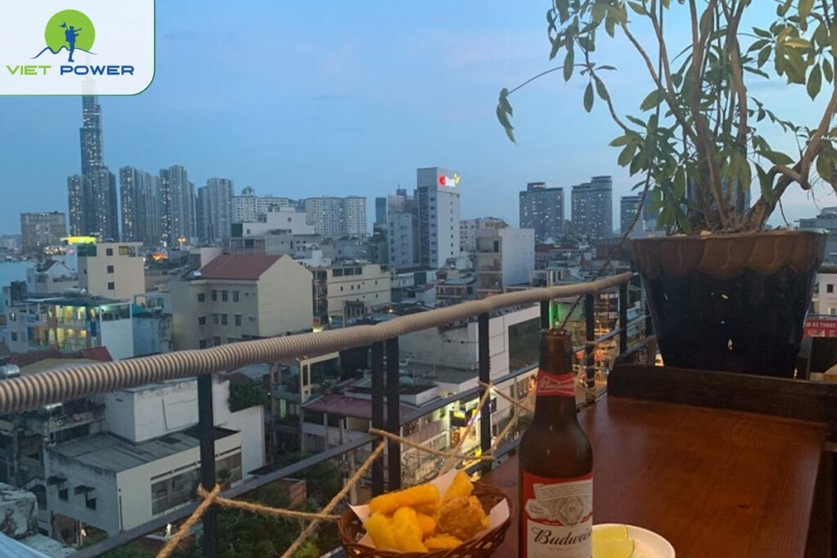 Relax at a rooftop café 